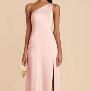 Birdy Grey One-Shoulder Blush Pink Evening Gown